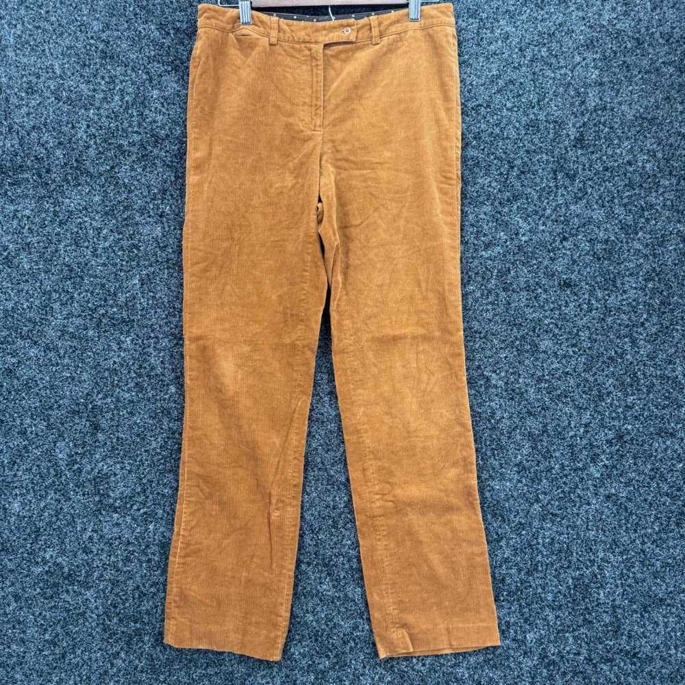 J. McLaughlin Womens Caramel Brown Corduroy Straight Leg Pants Size 6 Stretch